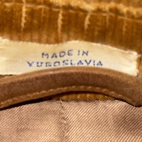 1970’s Vintage Europe Craft Caramel Brown Corduroy Pea Coat - Picture 9 of 11